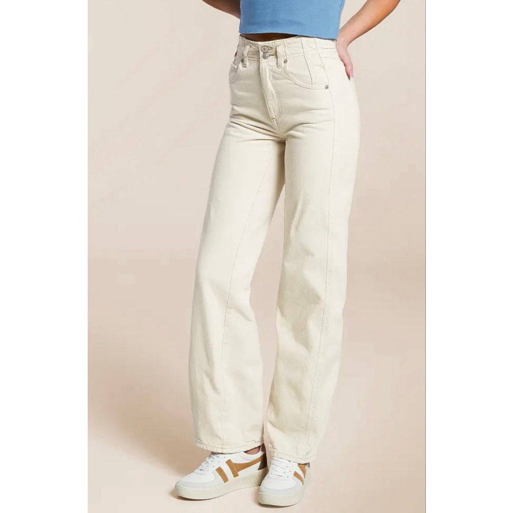 Free People We The Free Aster Straight Leg Jean Size 29 NWOT Cream